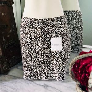 Leopard Denim Mini Skirt Size XL